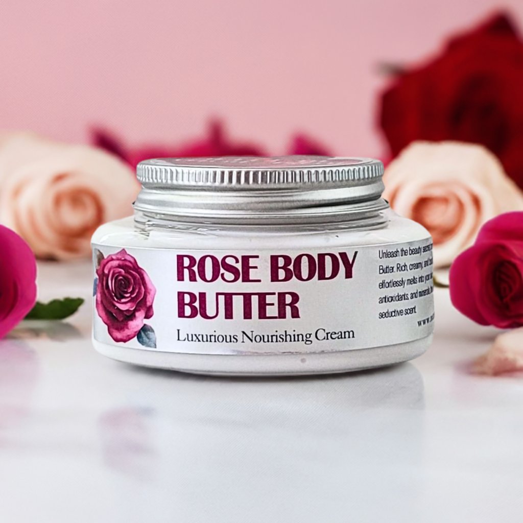 Rose Body Butter for Dry and Sensitive Skin, Luxurious Nourishing Cream - Nature Skin Shop